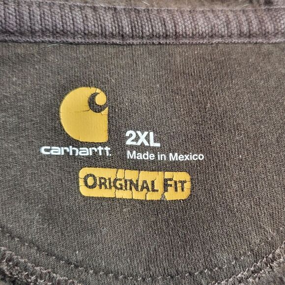 Plus Size Carhartt Men's Brown Hoodie. - Picture 3 of 7